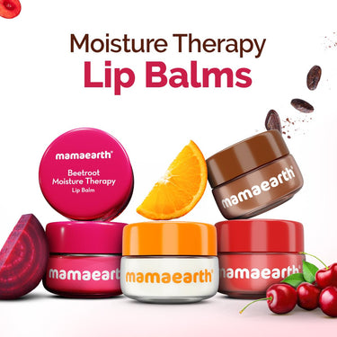 Mamaearth Beetroot Moisture Therapy Lip Balm for Dry & Chapped Lips 15g|Heals, Brightens|Sheer Pink Tint|Coconut Oil, Shea Butter, Beetroot, HA, Ceramides, Kojic Acid|100% Free of Petroleum Jelly